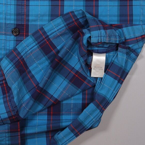 Duluth Alaskan Hardgear Borealis Shirt Blue Plaid Short Sleeve Mens XL - Picture 6 of 9